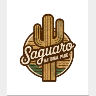 Retro Vintage Saguaro National Park Emblem Posters and Art